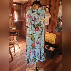 Floral Blue Sleeveless Dress 41-9